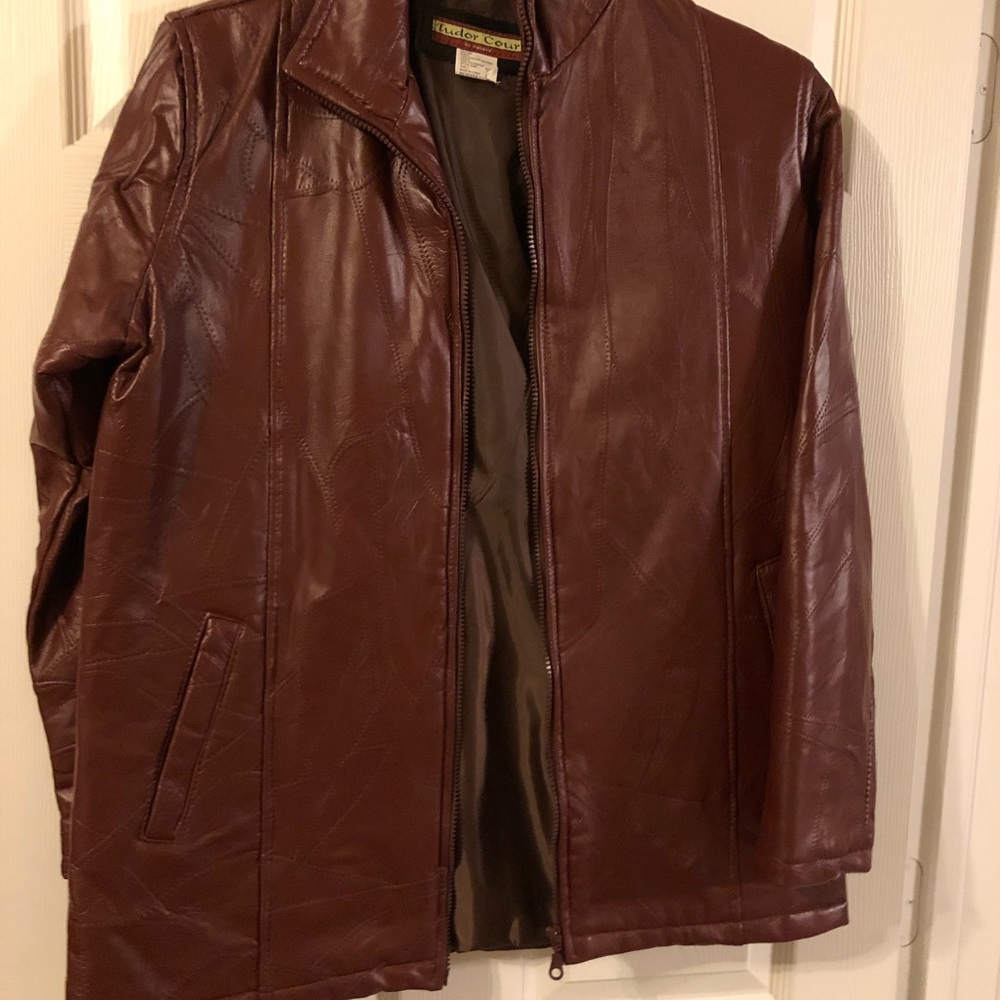 Brown leather jacket